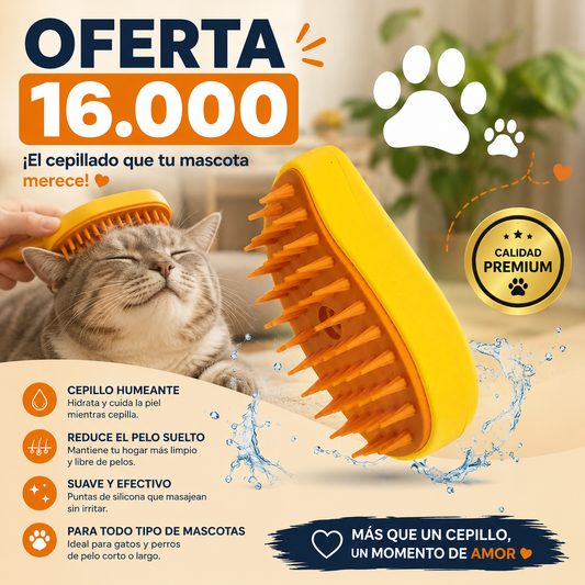 Cepillo Vapor Recargable para Mascotas