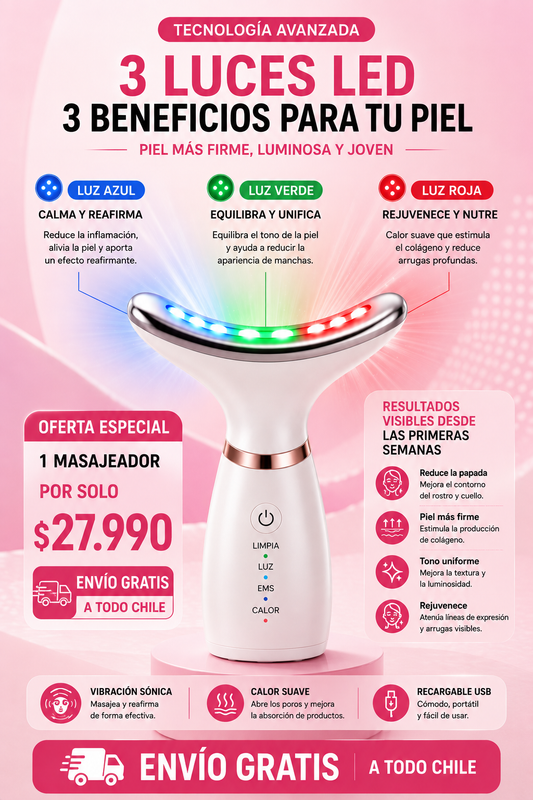 Masajeador Facial y Cuello LED
