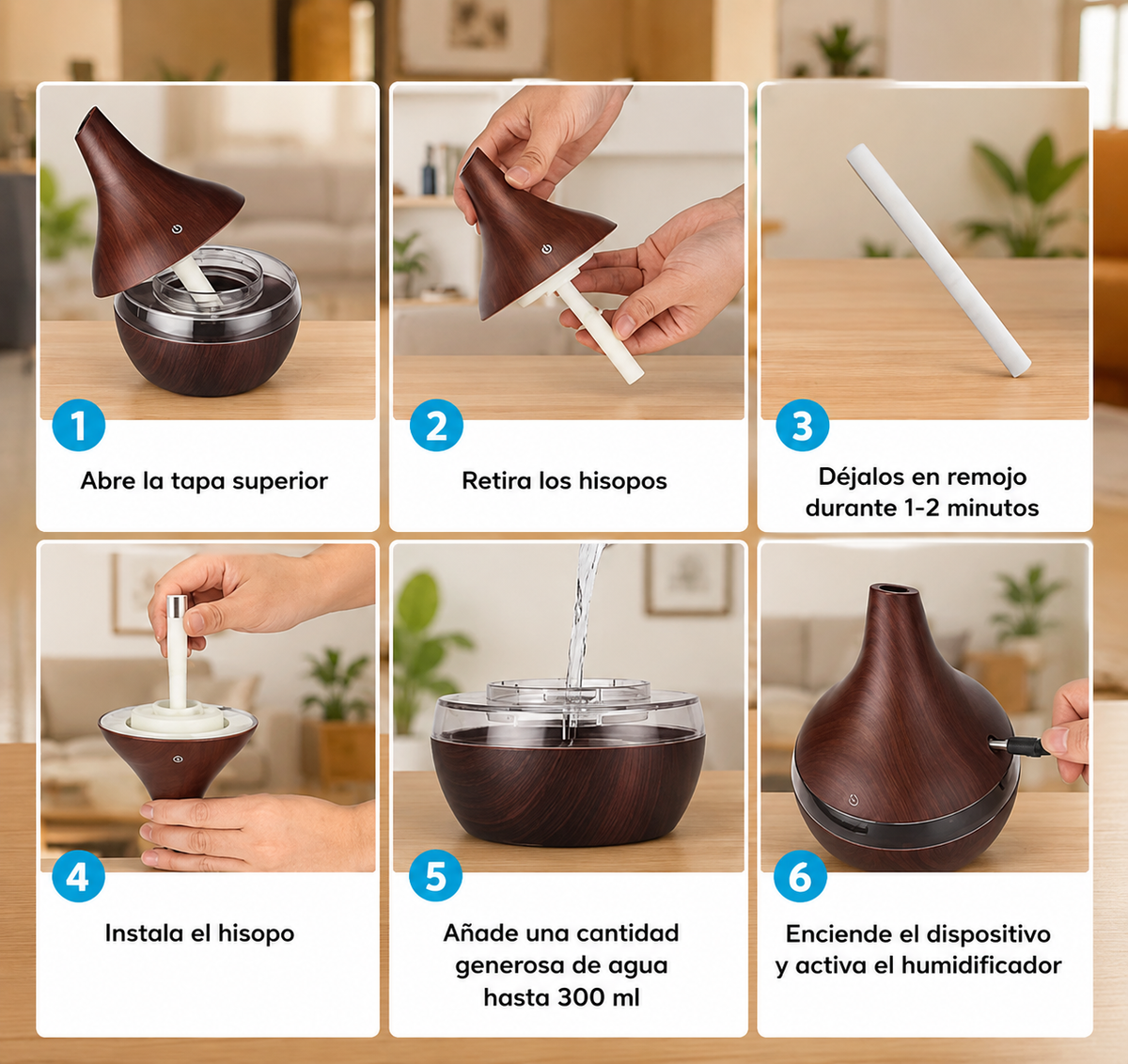 Humidificador USB Con Luz 200 ml