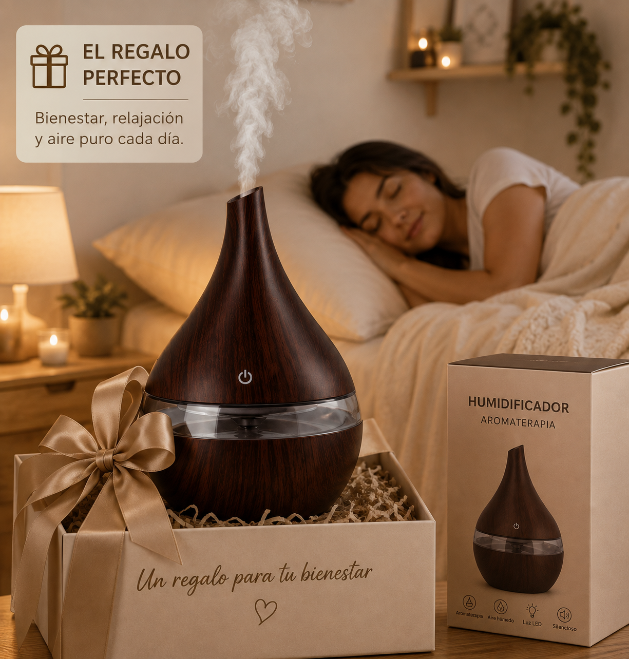Humidificador USB Con Luz 200 ml