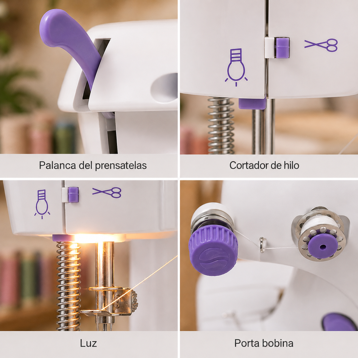 Mini máquina de coser eléctrica