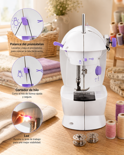 Mini máquina de coser eléctrica